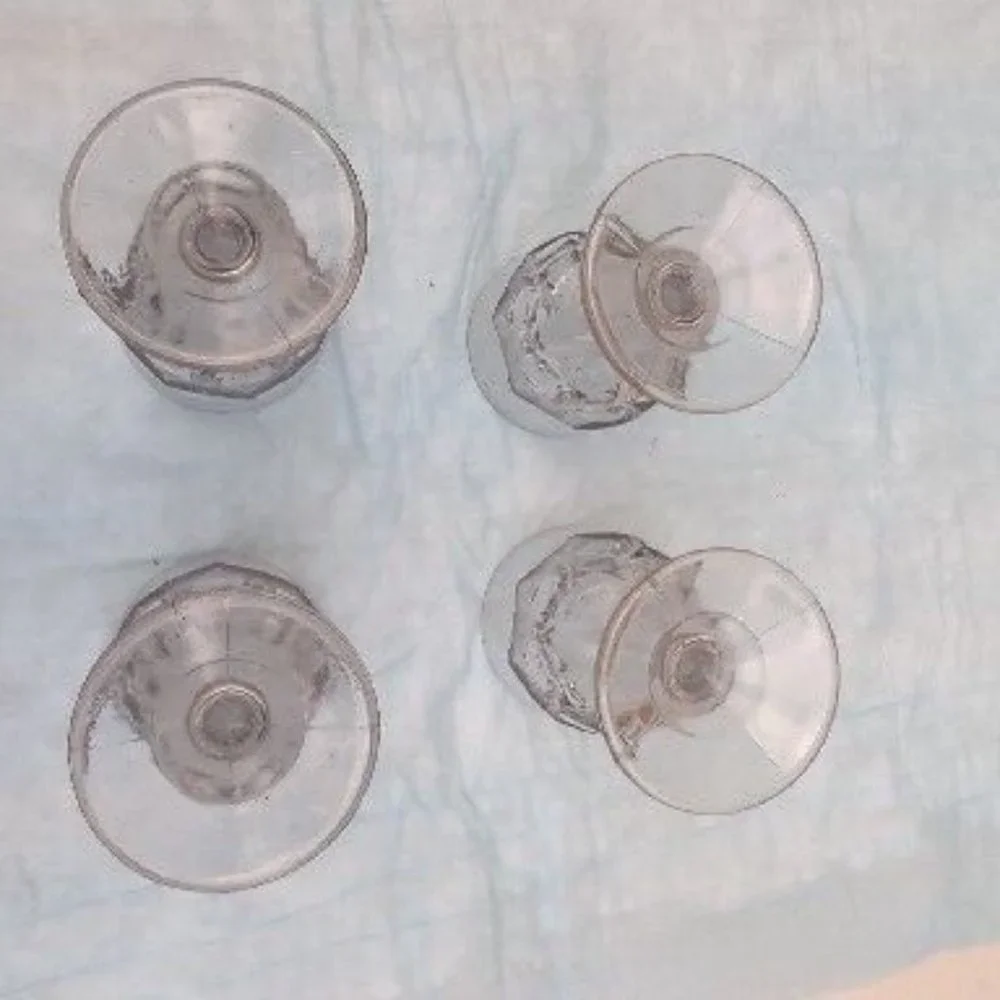 Vintage SET of 4 STEMMED CLEAR WINE GOBLET GLASSES 6